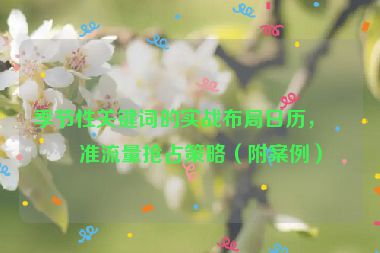 季節(jié)性關(guān)鍵詞的實戰(zhàn)布局日歷，精準(zhǔn)流量搶占策略（附案例）