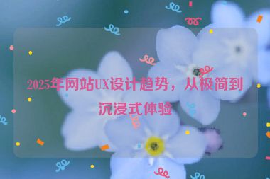 2025年網(wǎng)站UX設(shè)計趨勢，從極簡到沉浸式體驗
