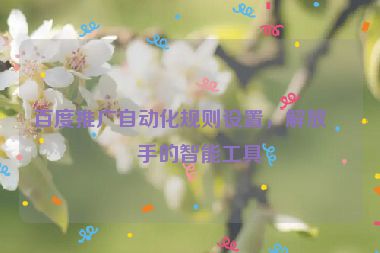 百度推廣自動化規(guī)則設置，解放雙手的智能工具